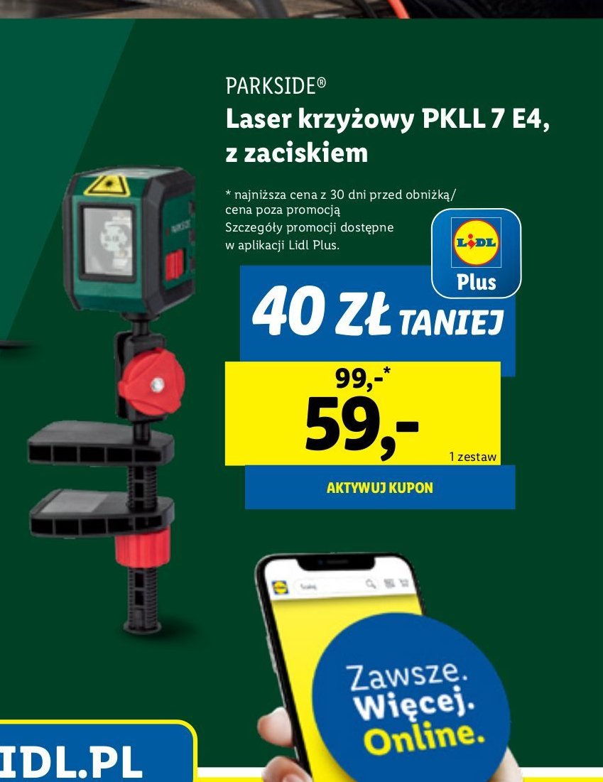 Laser krzyżowy Parkside promocja w Lidl