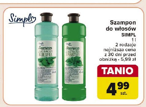 Szampon do włosów aloe vera Simpl promocja