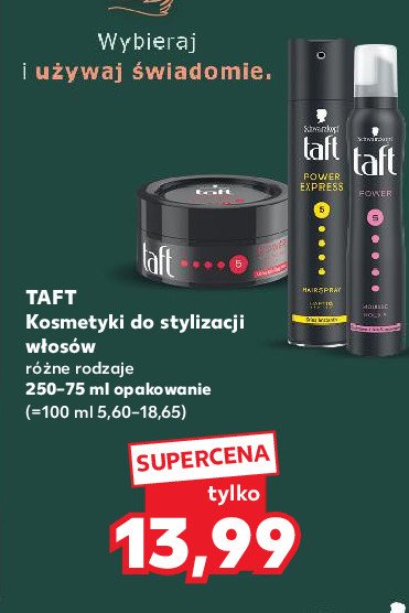 Wosk do włosów Taft power promocja