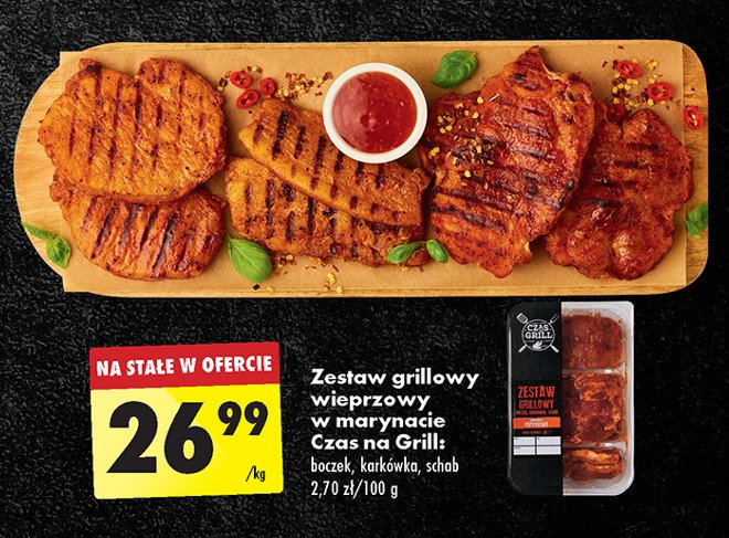 Zestaw grillowy: szynka karkówka boczek Czas na grill promocja