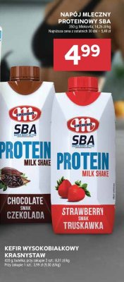 Napój mleczny proteinowy SBA smak czekolada promocja w Stokrotka