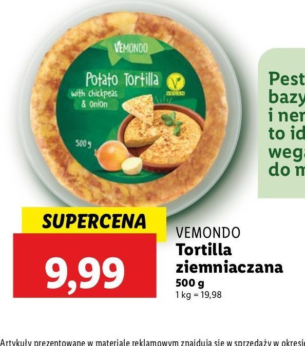 Tortilla ziemniaczana z ciecierzycą i cebulą Vemondo promocja w Lidl