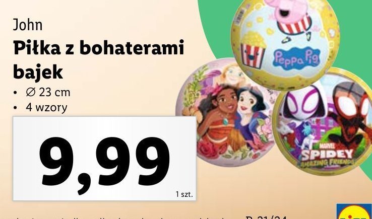 Piłka 23 cm peppa John promocja