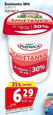 Śmietanka 30% PIĄTNICA promocja w Prim Market