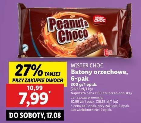 Batoniki peanut & choco Mister choc promocja