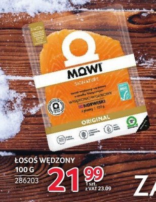 Łosoś wędzony Mowi 100 g promocja w Selgros