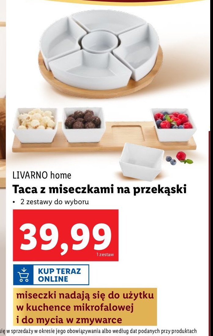 Taca z miseczkami LIVARNO HOME promocja w Lidl