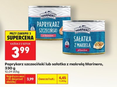 Paprykarz szczeciński lub sałatka z makrelą Marinero, 330 g promocja w Biedronka