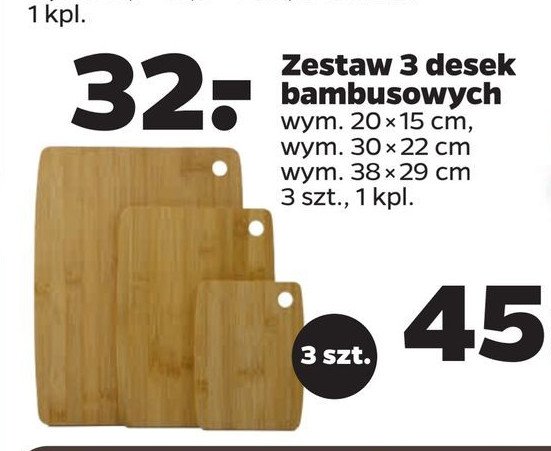 Deski bambusowe 20 x 15 cm + 30 x 22 cm + 38 x 29 cm promocja