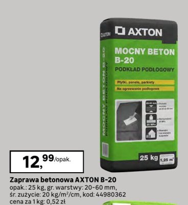 Zaprawa betonowa AXTON B-20 promocja w Leroy Merlin