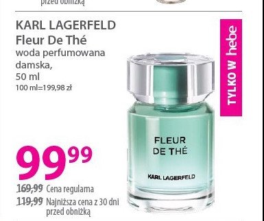 Woda perfumowana KARL LAGERFELD FLEUR DE THE promocja w Hebe