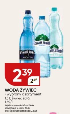 Woda Żywiec, wybrany asortyment promocja w Chata Polska