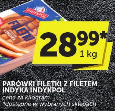 Parówki filetki z filetem indyka Indykpol promocja w ABC