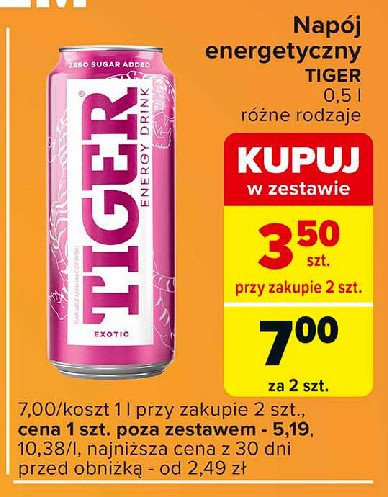 Napój exotic Tiger energy drink promocja