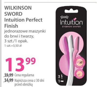 Maszynki jednorazowe WILKINSON SWORD Intuition Perfect Finish do brwi i twarzy promocja w Hebe