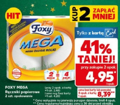 Ręcznik papierowy Foxy Mega 2 szt. promocja w Kaufland