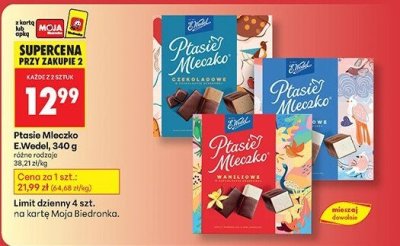 Ptasie Mleczko E.Wedel 340 g promocja w Biedronka