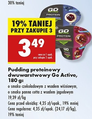 Pudding czekoladowy z wsadem wi艣niowym Go active promocja
