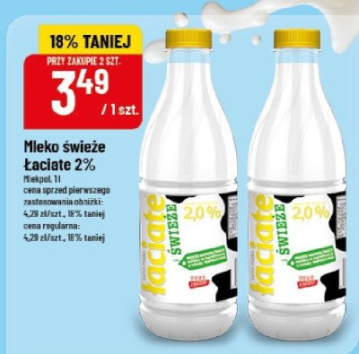 Mleko świeże Łaciate 2% promocja w POLOmarket