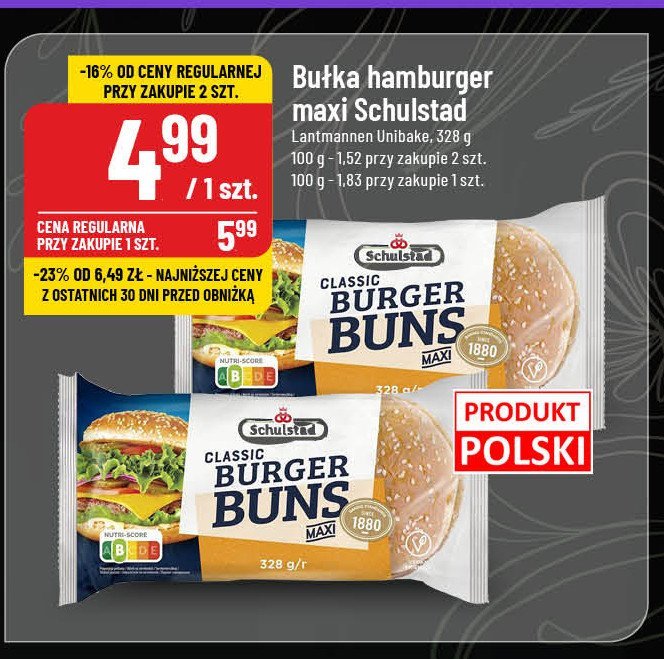 Bułki do hamburgerów maxi Schulstad promocja