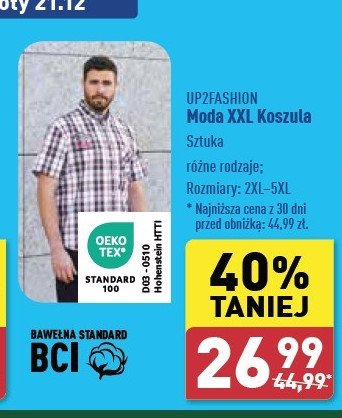 Koszula 2xl-5xl Up2fashion promocja w Aldi