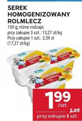 Serek SEREK HOMOGENIZOWANY ROLMLECZ różne rodzaje promocja w Stokrotka