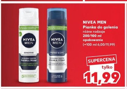 Pianka do golenia nawilżająca Nivea men protect & care promocja w Kaufland