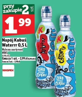 Napój Kubuś Waterrr 0,5L promocja w TOPAZ