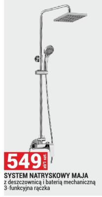 System natryskowy MAJA z deszczownicą i baterią mechaniczną 3-funkcyjna rączka promocja w Merkury Market