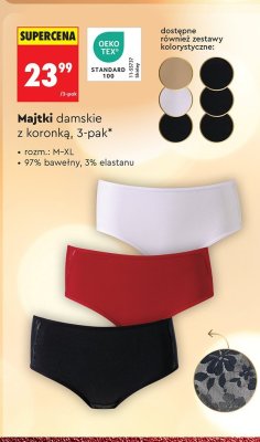 Majtki damskie z koronką 3-pak promocja w Biedronka
