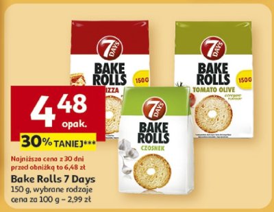 Bake Rolls 7 Days 150 g wybrane rodzaje promocja w Auchan