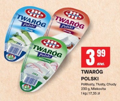 Twaróg polski półtłusty, tłusty, chudy Mlekovita promocja w Chorten