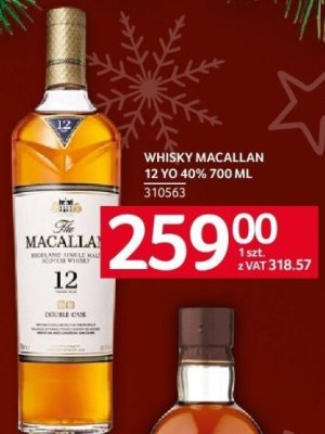 Whisky Macallan 12 YO 40% 700 ml promocja w Selgros