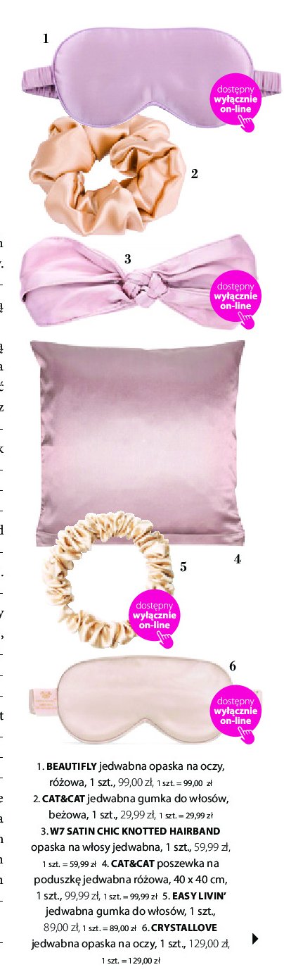 Opaska do w艂os贸w satin chic knotted W7 promocja