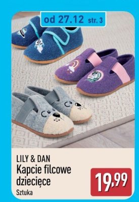 Kapcie filcowe dziecięce LILY & DAN promocja w Aldi
