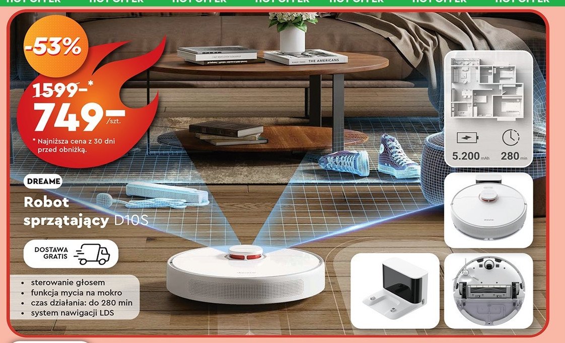Robot sprz膮taj膮cy d10s pro Dreame promocja