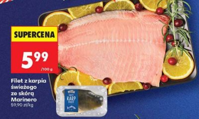 Filet z karpia świeżego ze skórą Marinero promocja w Biedronka