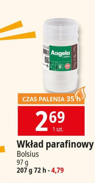 Wkład parafinowy 35 h Bolsius promocja w Leclerc