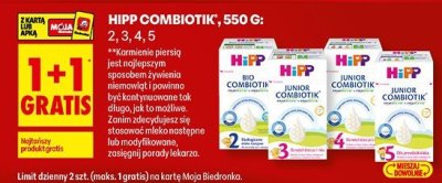 Mleko HiPP Combiotik, 550 g - numery 2, 3, 4, 5 promocja w Biedronka