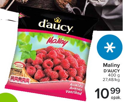 Maliny mro偶one D'aucy promocja