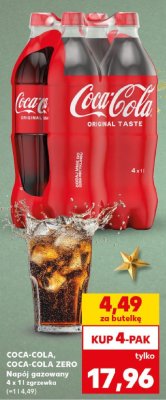 Napój Coca-Cola, Coca-Cola Zero napój gazowany 4 x 1l promocja w Kaufland