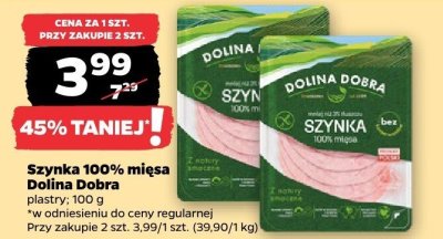 Szynka 100% mięsa, plastry promocja w Netto