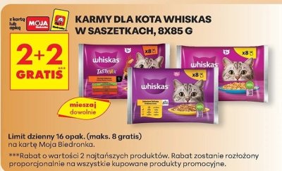 Karmy dla kota w saszetkach, 8x85 g 2+2 GRATIS promocja w Biedronka
