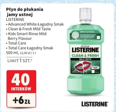 Płyn do płukania jamy ustnej Listerine promocja w Intermarche