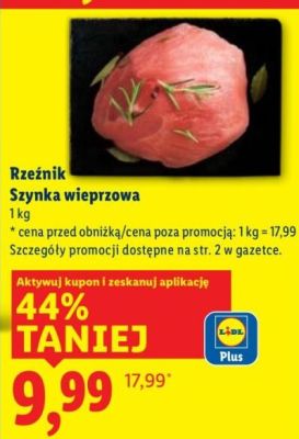 Szynka wieprzowa do pieczenia i w臋dzenia promocja w Lidl