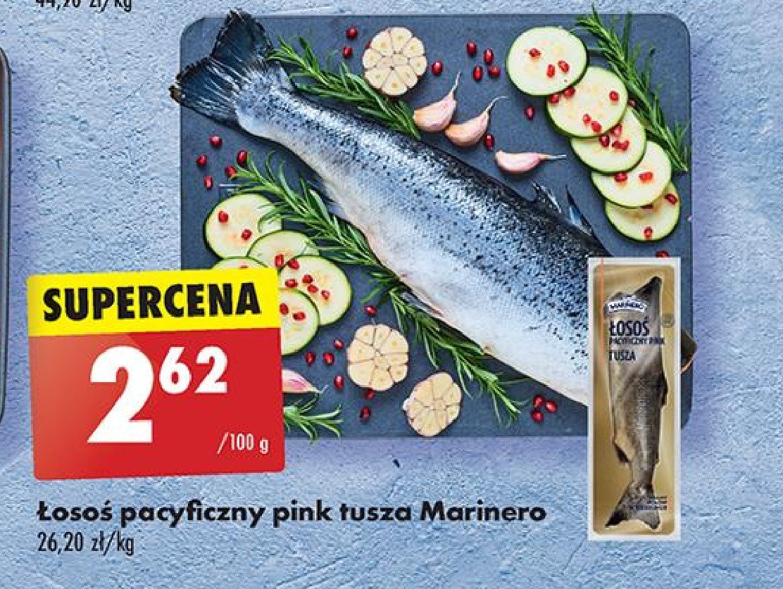 Łosoś pacyficzny pink tusza Marinero promocja w Biedronka