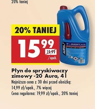 Płyn do spryskiwaczy zimowy Aura nano promocja w Biedronka