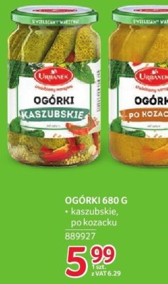 Ogórki Urbanek kaszubskie 680g promocja w Selgros