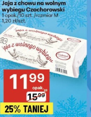 Jaja z chowu na wolnym wybiegu Czachorowski 1 opak./10 szt./rozmiar M promocja w Delikatesy Centrum