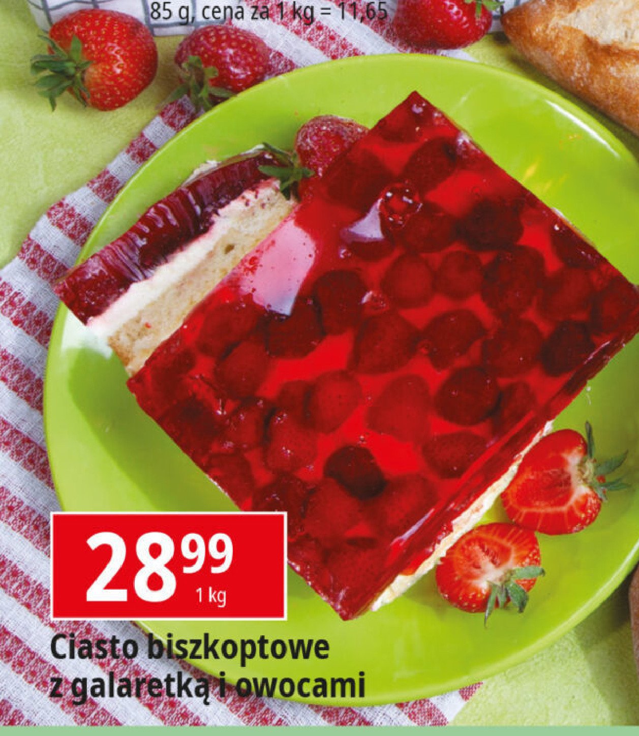 Ciasto biszkoptowe z galaretką promocja